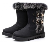 Black Boot with Fur For Women