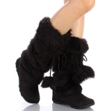 Black Fur Boots for Women