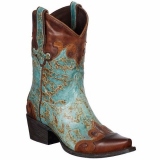 Brown and Turquoise Cowgirl Boots