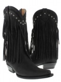 Black Fringe Cowgirl Boots