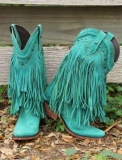 Turquoise Fringe Cowgirl Boots