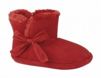 Red Faux fur Slipper Boots