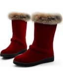 Red Fur Snow Boots