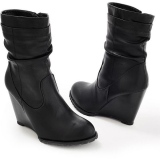 Slouch Wedge Ankle Boots