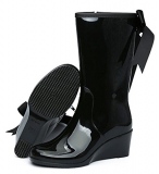 Mid Calf Wedge Rain Boots