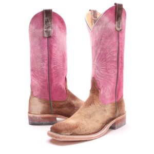 Pink Leather Cowgirl Boots