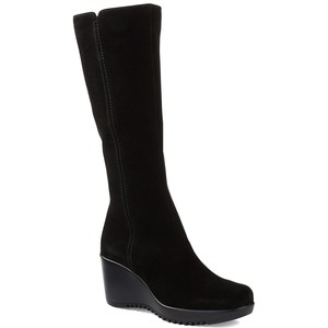 Black Tall Wedge Boot