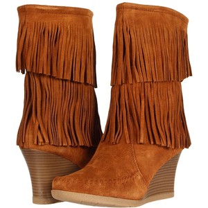 Fringe Wedge Boots