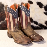 American Flag Cowgirl Boots Square Toe for Women