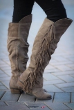 Over the Knee Fringe Wedge Boots