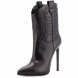 Black High Heel Cowgirl Boots