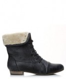 Black Boot with Fur Trim