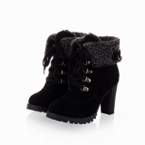 Black Fur Ankle Boots