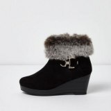 Black Fur Boots for Girls
