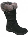 Black Fur Snow Boot