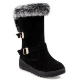 Black Winter Boots with Fur