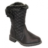 Girls Black Fur Boot