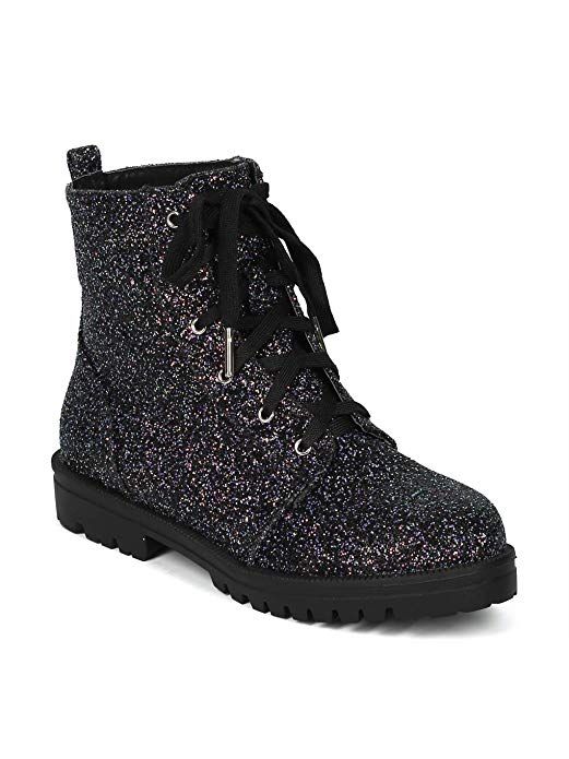 womens glitter combat boots