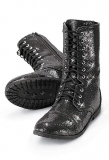 Black Glitter Combat Boot