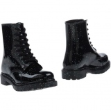 Glitter Combat Boots Black