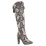 Black Snakeskin Knee High Boots