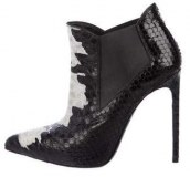 Snakeskin Ankle Boots In Black