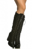 Thigh High black winter boots women