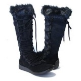 Womens black winter boots with fur
