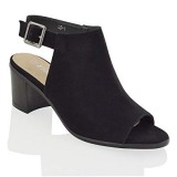 Low Block Heel Peep Toe Boots