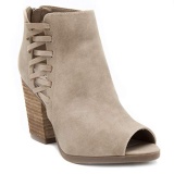 Peep Toe Block Heel Ankle Boots