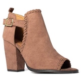 Peep Toe Booties Block Heel