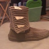 Brown Bearpaw Knit Boots for Women