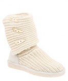 White Bearpaw Kniit Boots Short