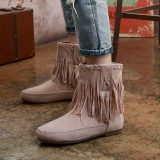 Fringe Flat Ankle Boot