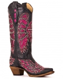 Black and Pink Cowgirl Boots