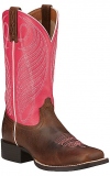 Pink Square Toe cowgirl boots