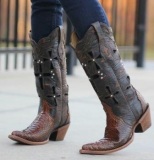 Brown Cowgirl Boots with Crosses