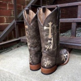 Cowgirl Boots with Crosses Embroidery