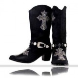 Cowgirl Boots with Crosses and Rhinestones