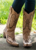 Cowgirl Snip Toe Boots with Crosses