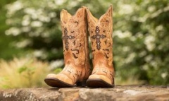 Cowgirl Wide Calf Boots with Crosses
