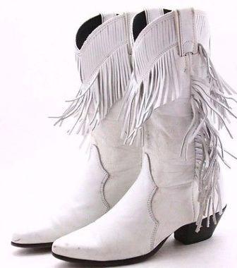 white cowgirl boots with fringe