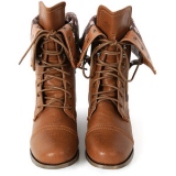 Cute Dark Brown Combat Boots