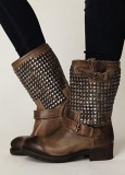 Dark Brown Cute Combat Boots