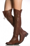 Dark Brown Girl Combat Boots