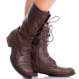 Womens Dark Brown Combat Boots