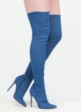 Denim Thigh High Boot