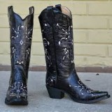 Black Embroidered Cowgirl Boots