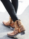 Short Floral Embroidered Cowgirl Boots
