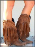 Brown Fringe Cowboy Boots